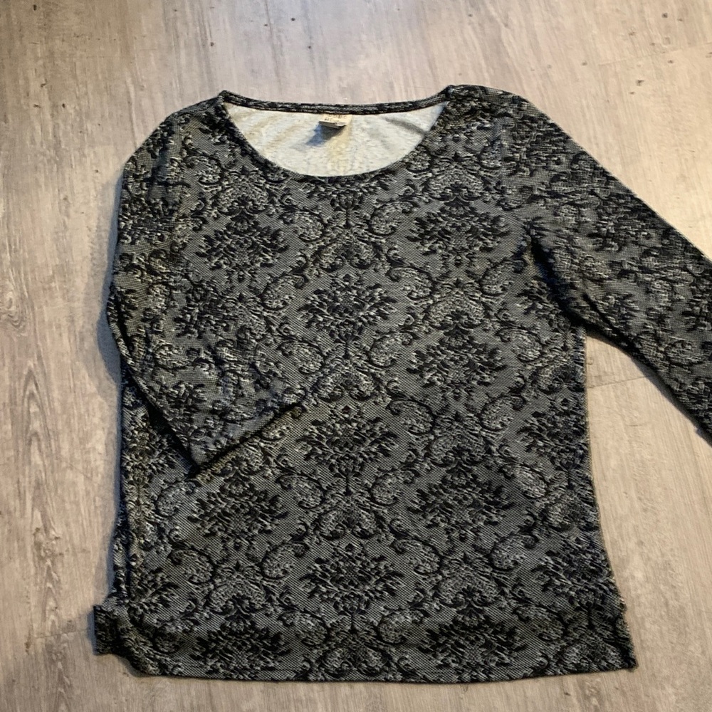 Como Vintage Black and Gray Knit Top